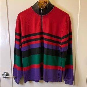 GAP Men's Multicolor Striped Zip-Up Sweater